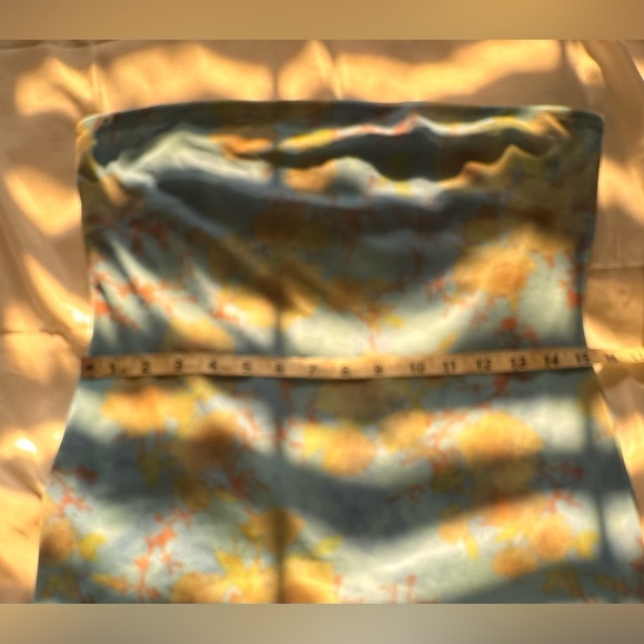 Urban Outfitters Strapless Floral Blue Maxi Skirt Size L - Picture 9 of 12